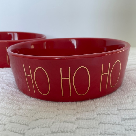 Rae Dunn by Magenta - Red HO HO HO Small Pet Food/Water Bowls - 2-Pack - Picture 2 of 10